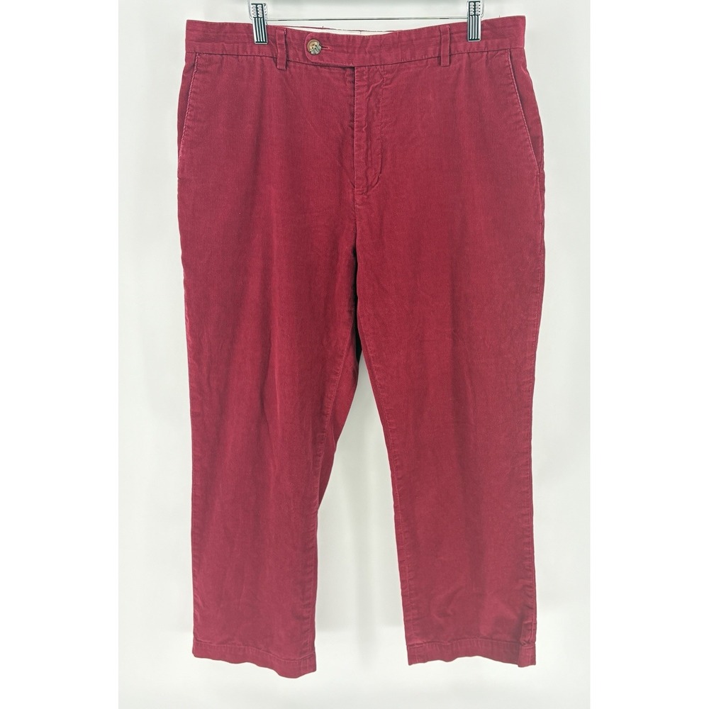 Vineyard Vines Harmon Corduroy Pants Mens 36X30 Red Burgundy Straight Leg